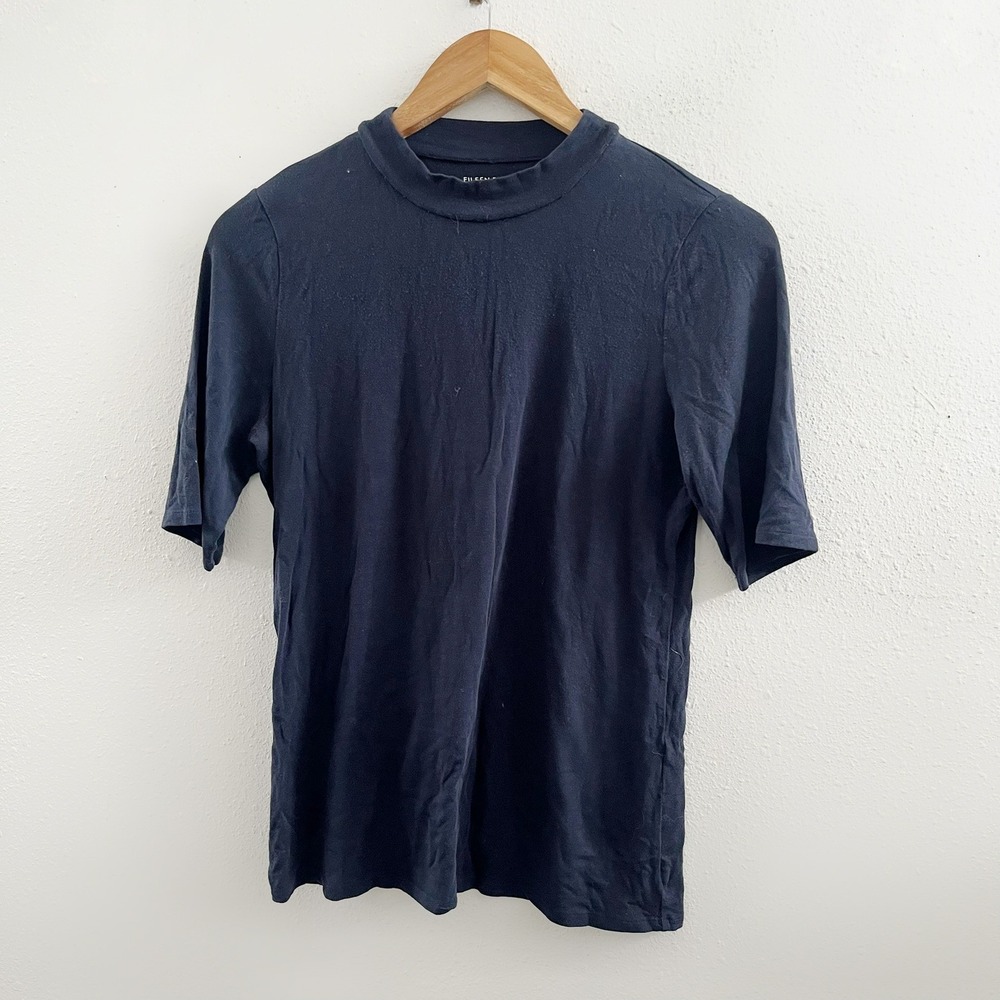EILEEN FISHER Tencel/ Spandex Mock Neck Top Size Small